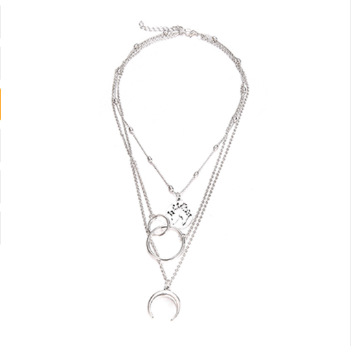 Layered Boho Moon Necklace