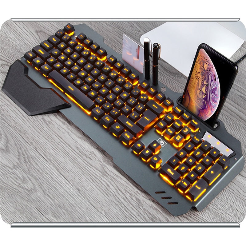 RGB Backlit Keyboard with Phone Holder
