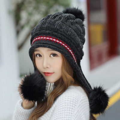 Pom-Pom Earflap Beanie