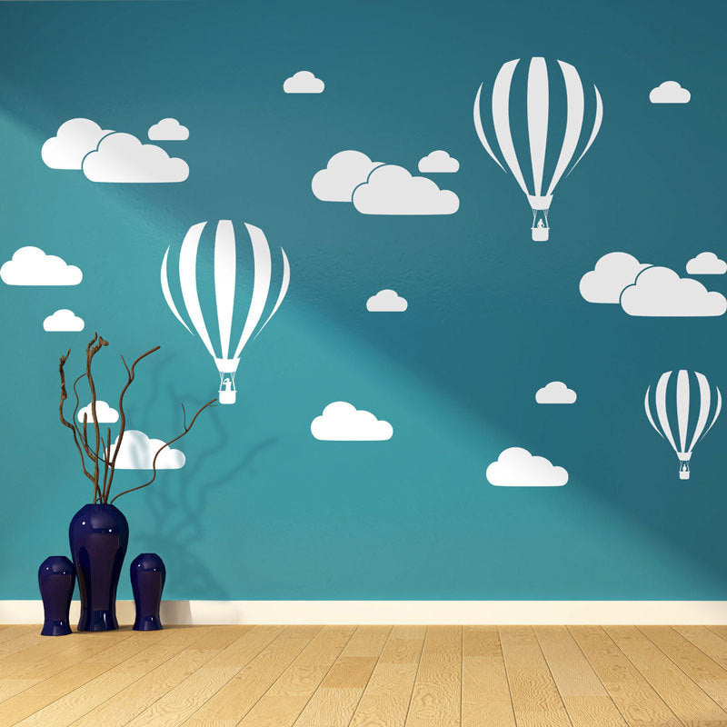 Hot Air Balloon & Cloud Wall Stickers