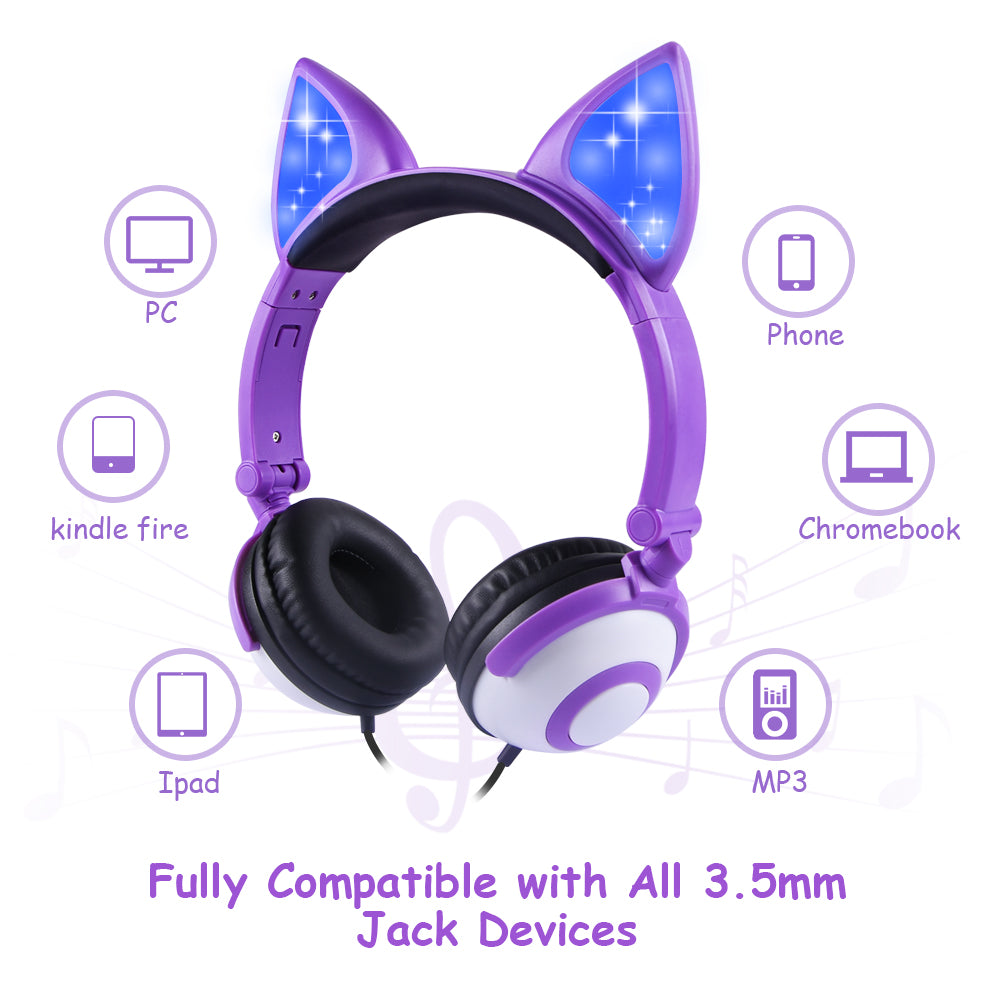 LED Cat Ear Headphones