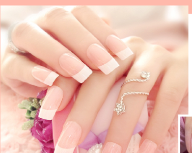 Long French-Tip Press-On Nails