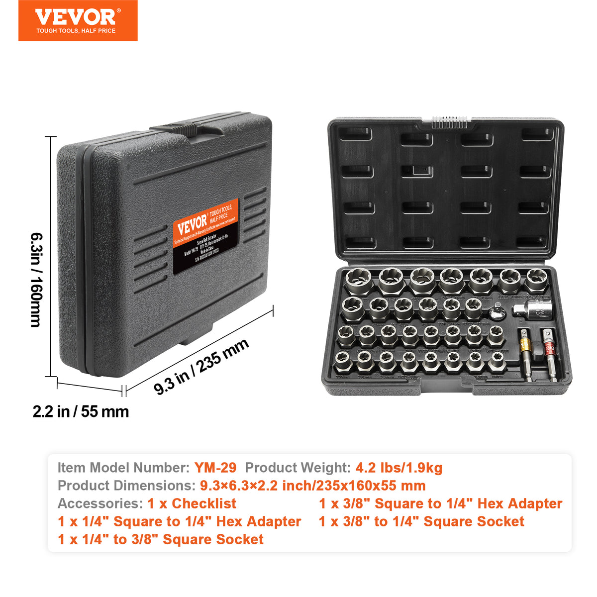 29-Piece Bolt Extractor Set