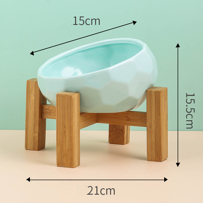 Tilted Ceramic Cat Bowl