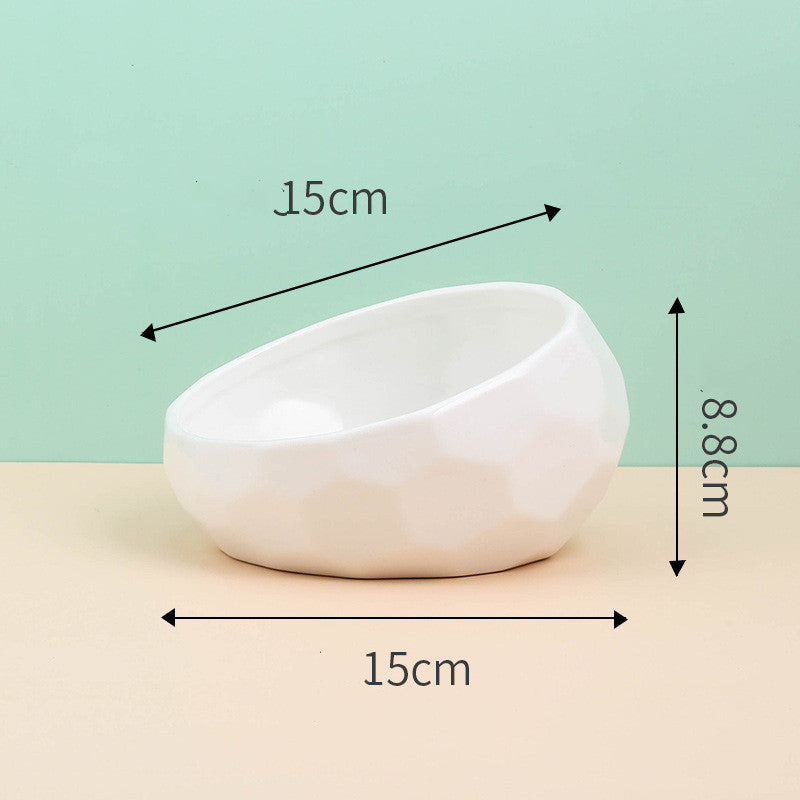 Tilted Ceramic Cat Bowl