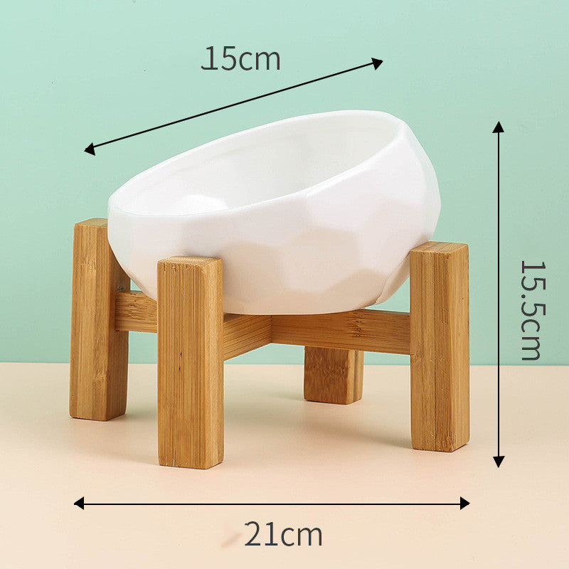 Tilted Ceramic Cat Bowl