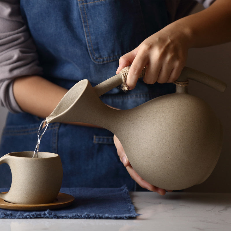 Ceramic Water Pitcher & Cup Set