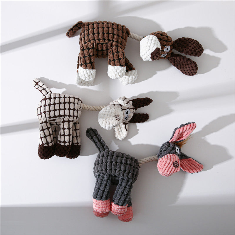 Squeaky Corduroy Plush Dog Toys