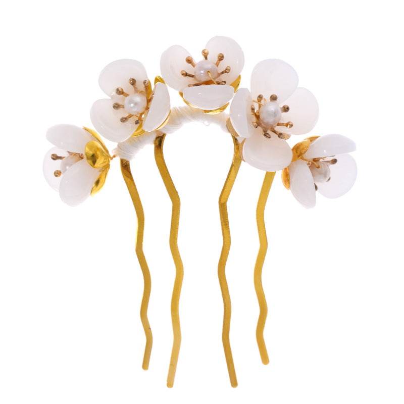 Handmade Pearl Flower Hairpin