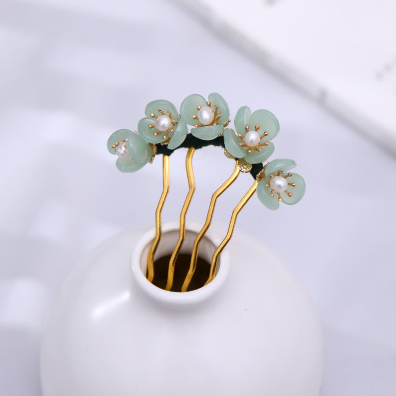 Handmade Pearl Flower Hairpin