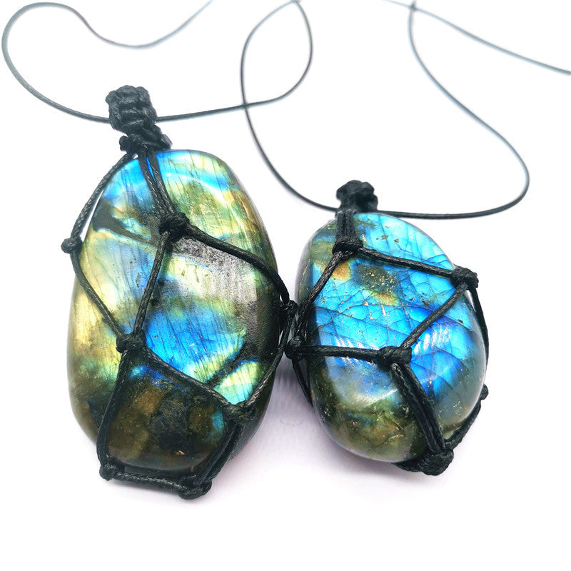 Labradorite Net Pendant Necklace
