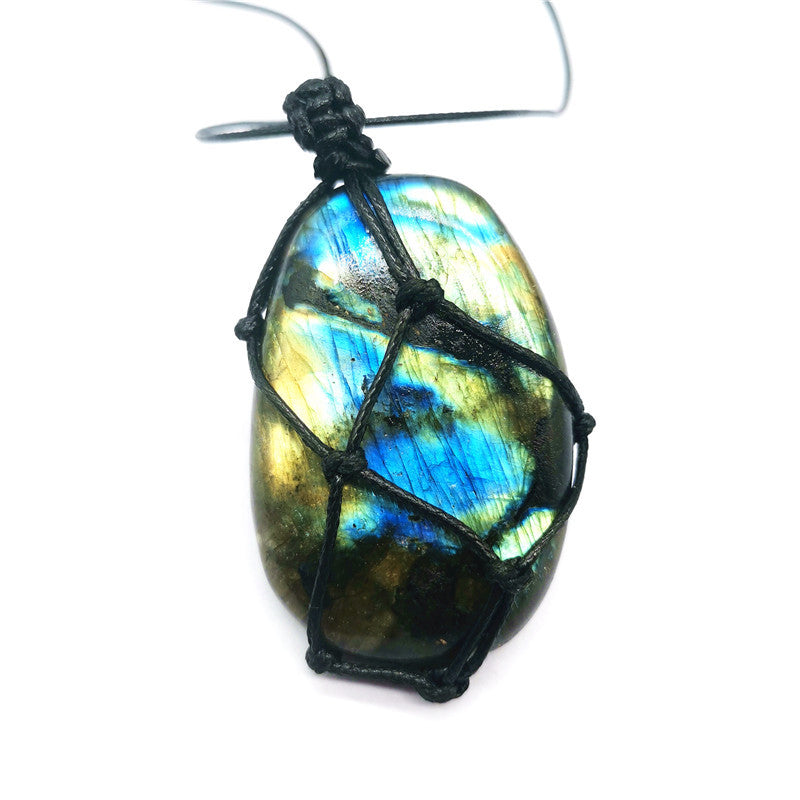 Labradorite Net Pendant Necklace