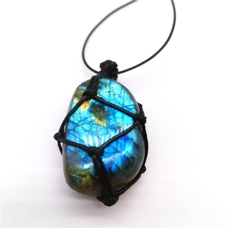 Labradorite Net Pendant Necklace