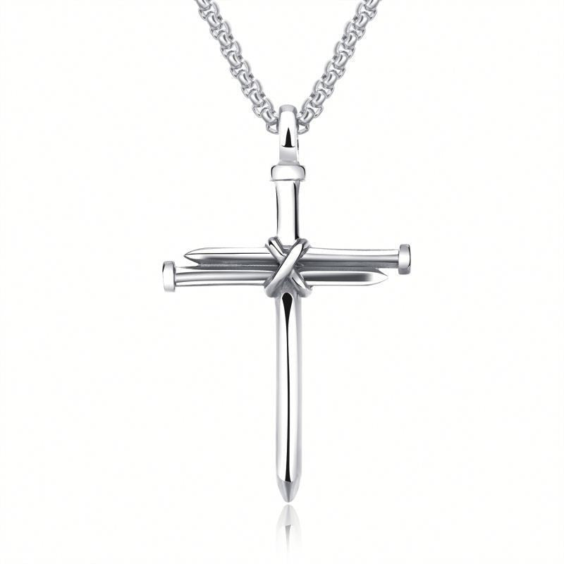 Men's Nail Cross Pendant Necklace