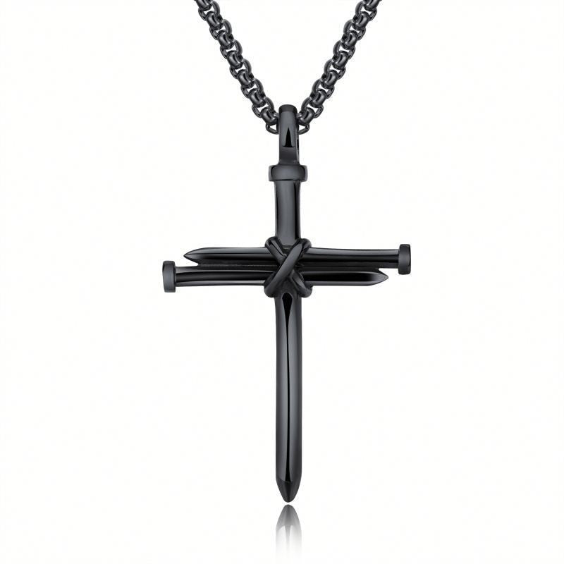 Men's Nail Cross Pendant Necklace