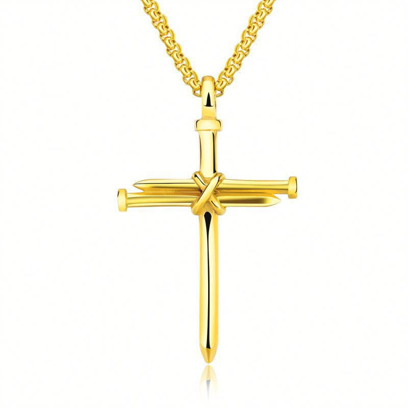 Men's Nail Cross Pendant Necklace