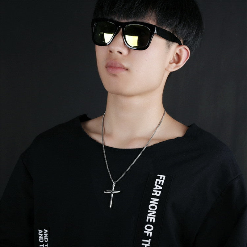 Men's Nail Cross Pendant Necklace