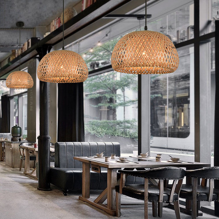 Woven Bamboo Pendant Light