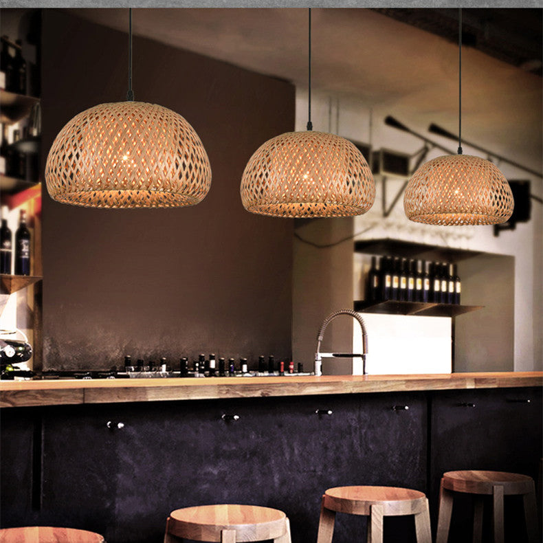 Woven Bamboo Pendant Light