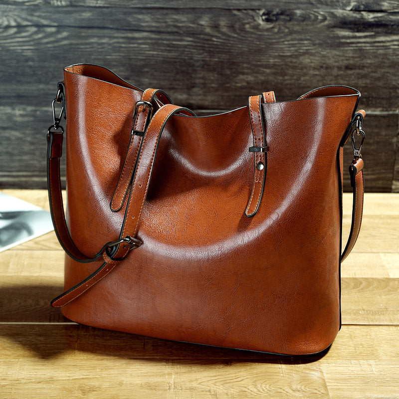 Oil-Wax Leather Tote Bag