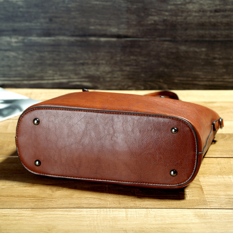Oil-Wax Leather Tote Bag