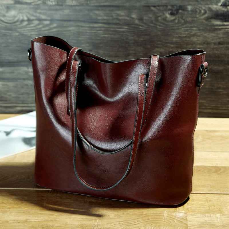 Oil-Wax Leather Tote Bag