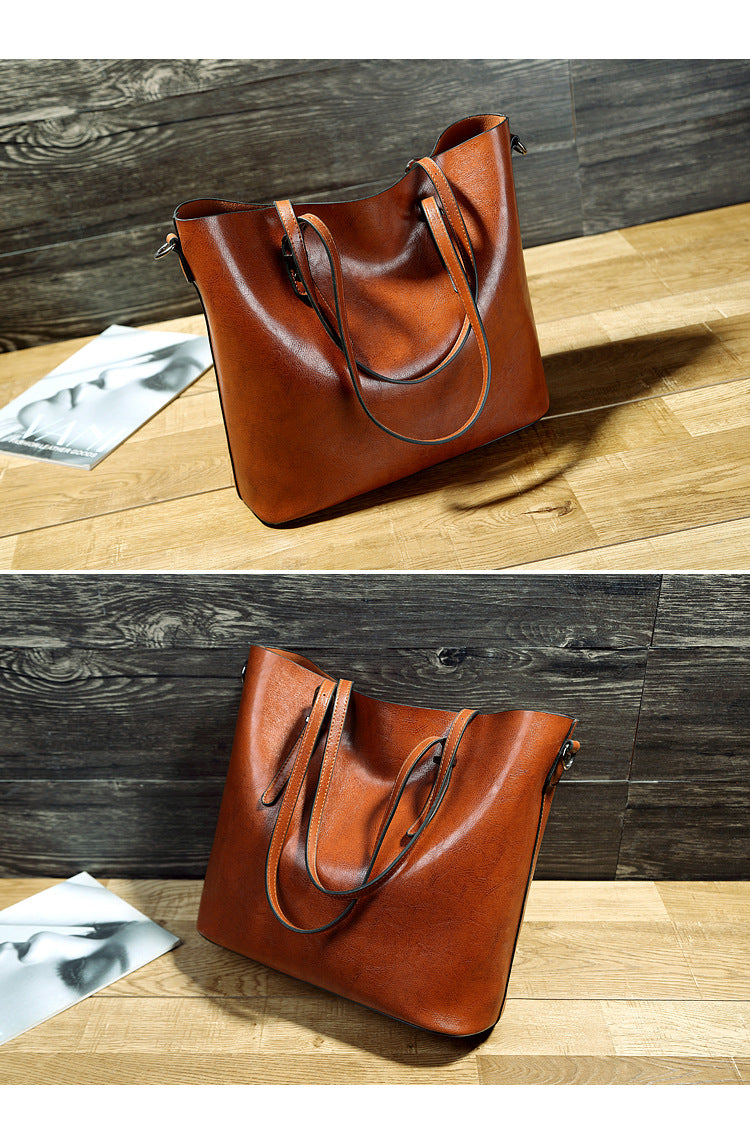 Oil-Wax Leather Tote Bag