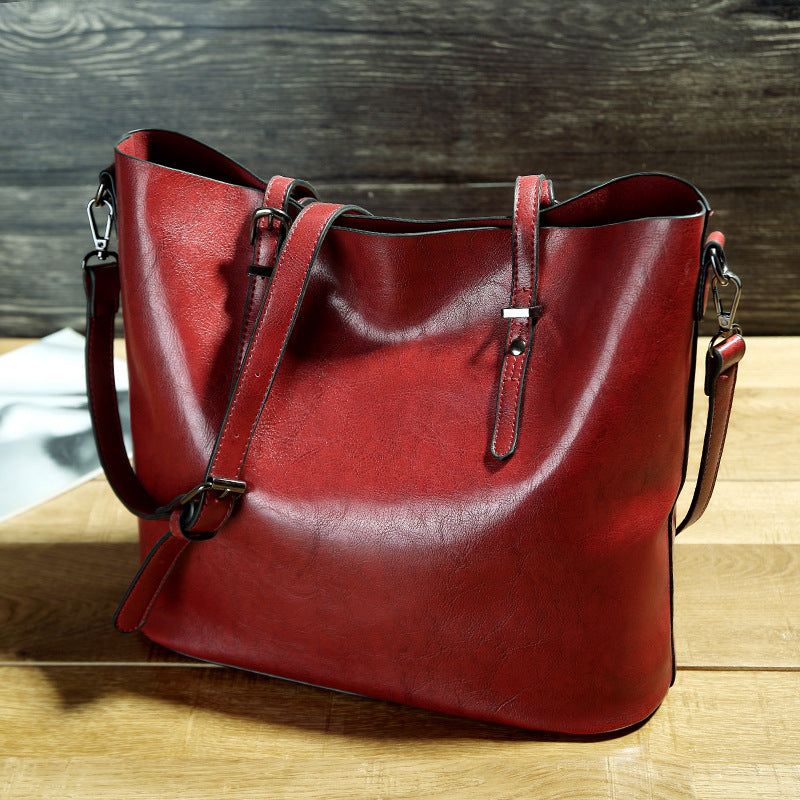 Oil-Wax Leather Tote Bag