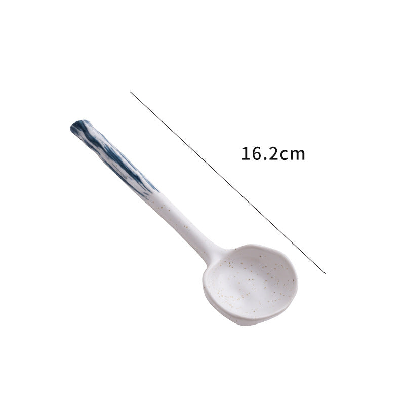 Glazed Ceramic Long-Handle Spoon