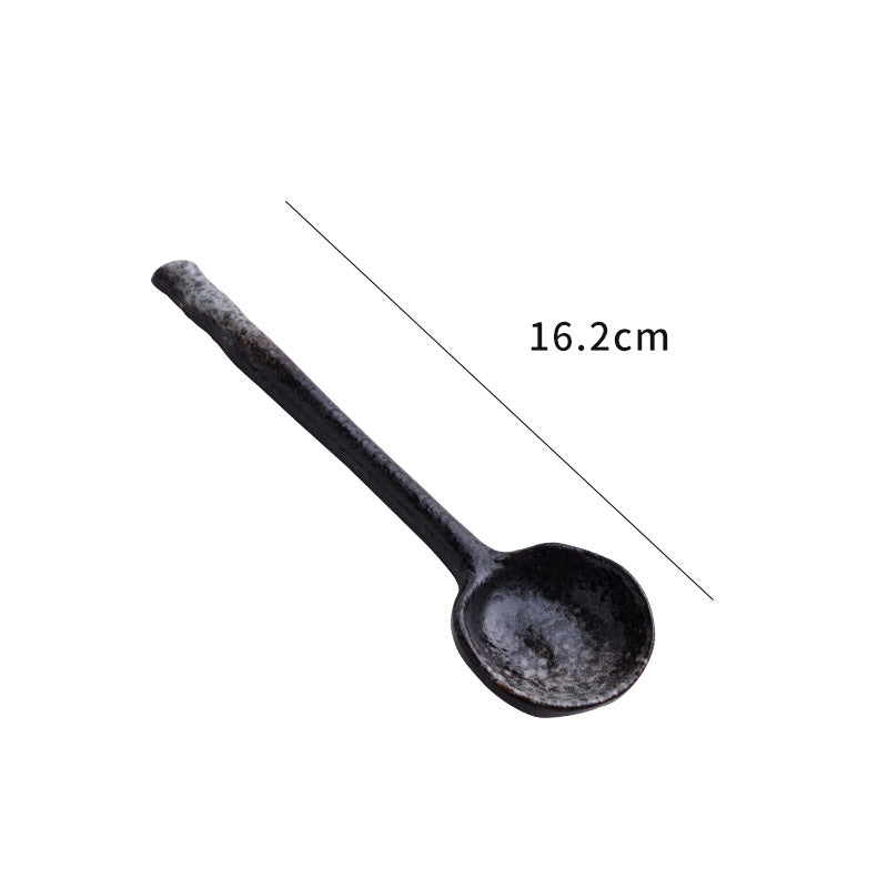 Glazed Ceramic Long-Handle Spoon