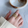 Woven Cross Wide Ring