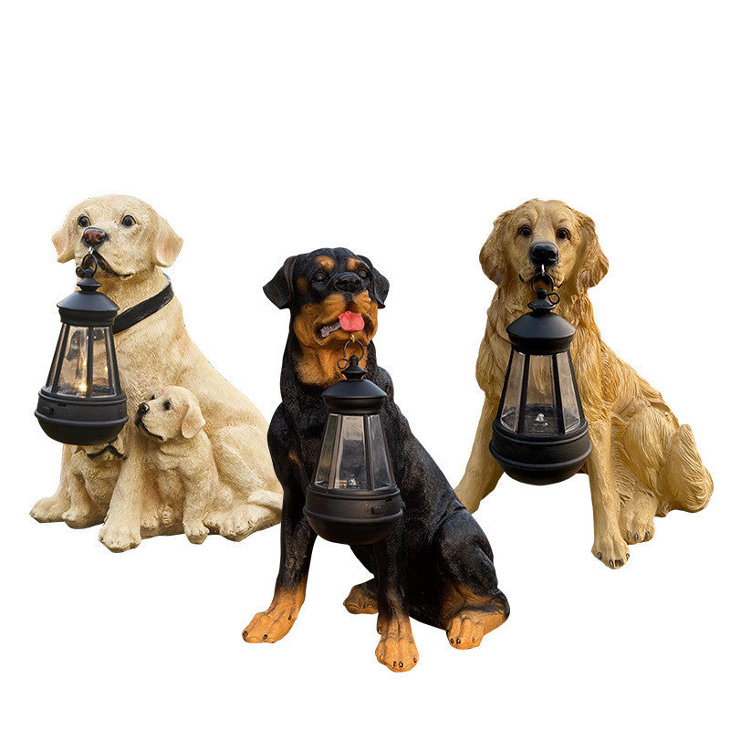 Solar Dog Statue Garden Light