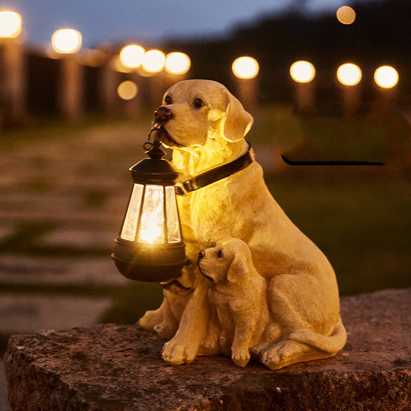 Solar Dog Statue Garden Light