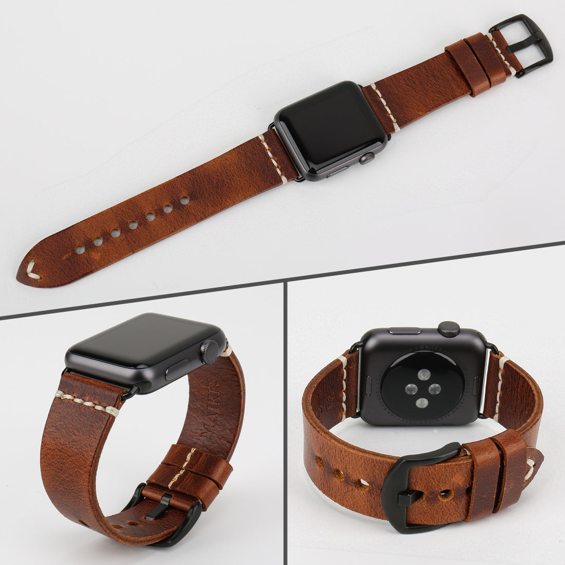 Oil-Wax Leather Smartwatch Band