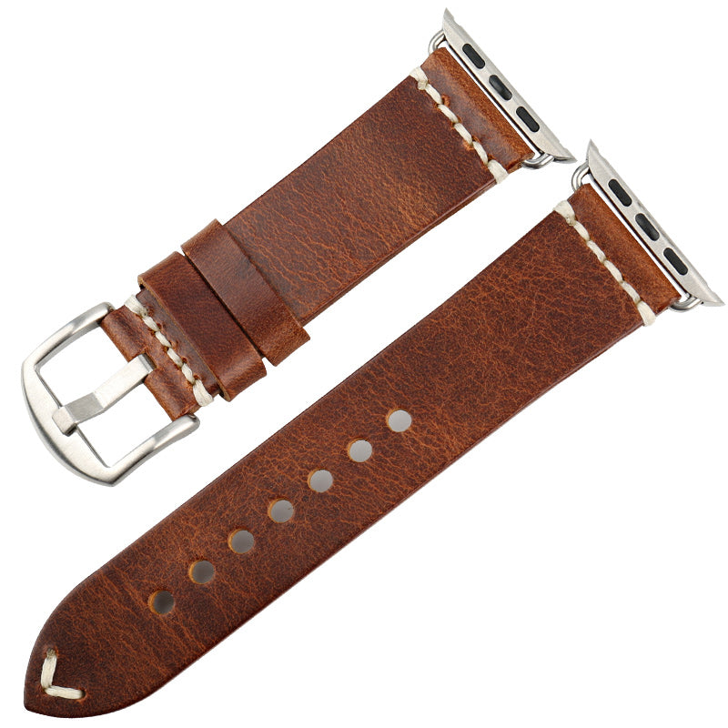 Oil-Wax Leather Smartwatch Band