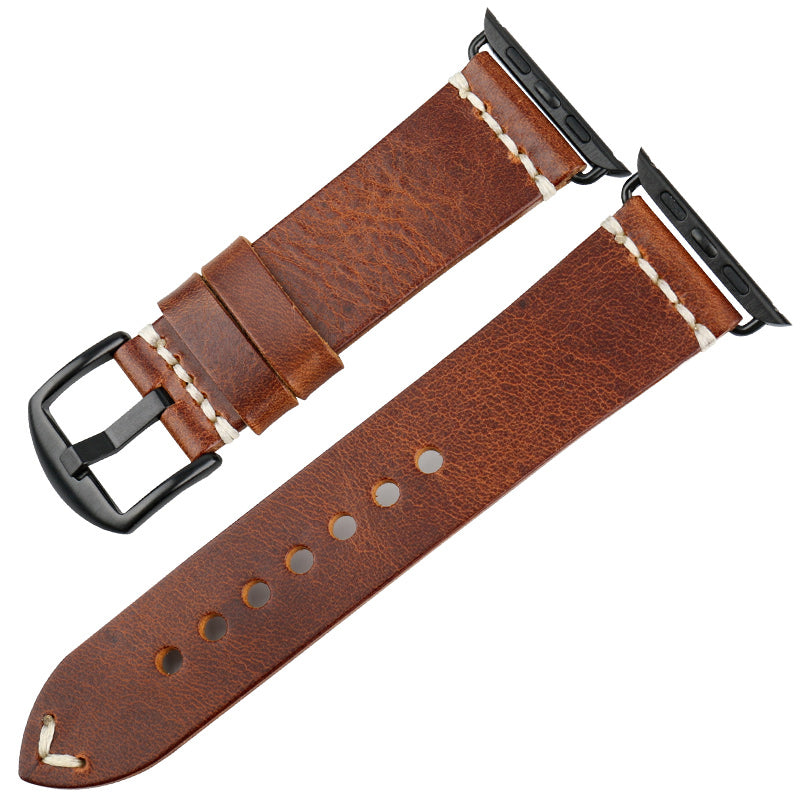 Oil-Wax Leather Smartwatch Band