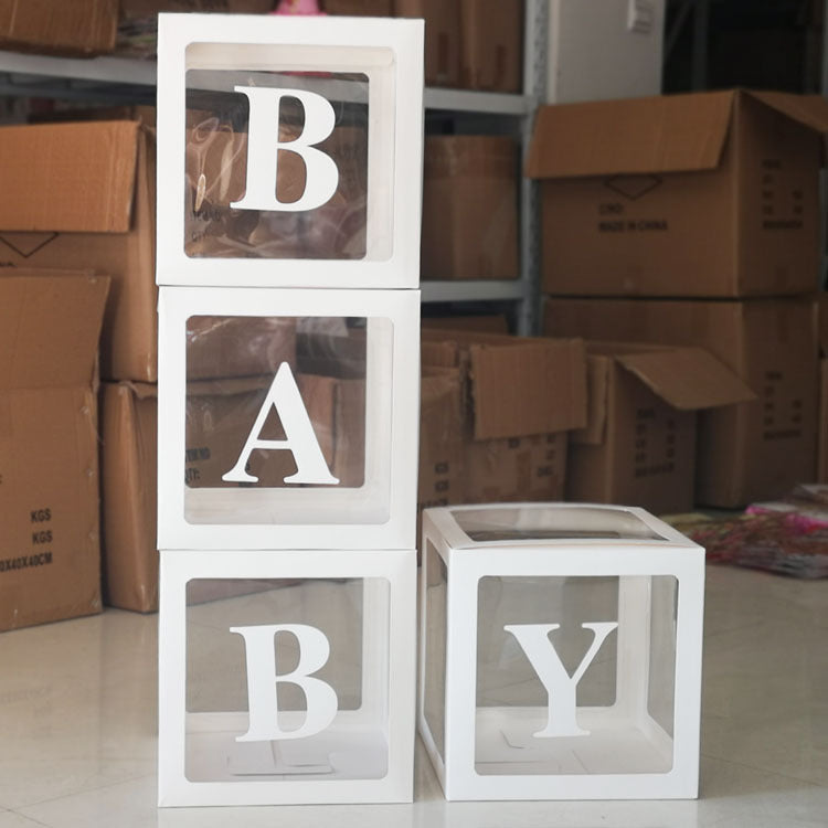 Clear Letter Balloon Boxes (4 pcs)