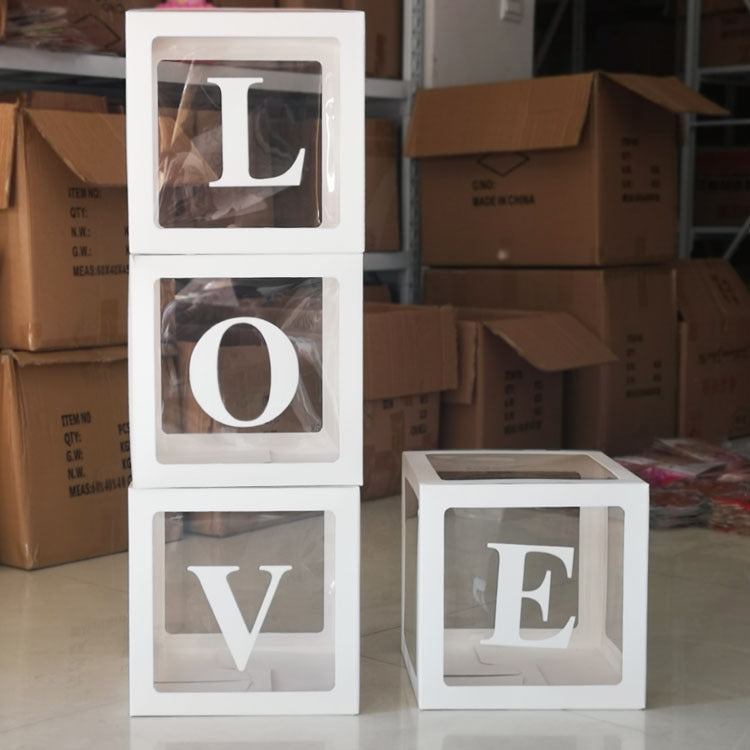 Clear Letter Balloon Boxes (4 pcs)