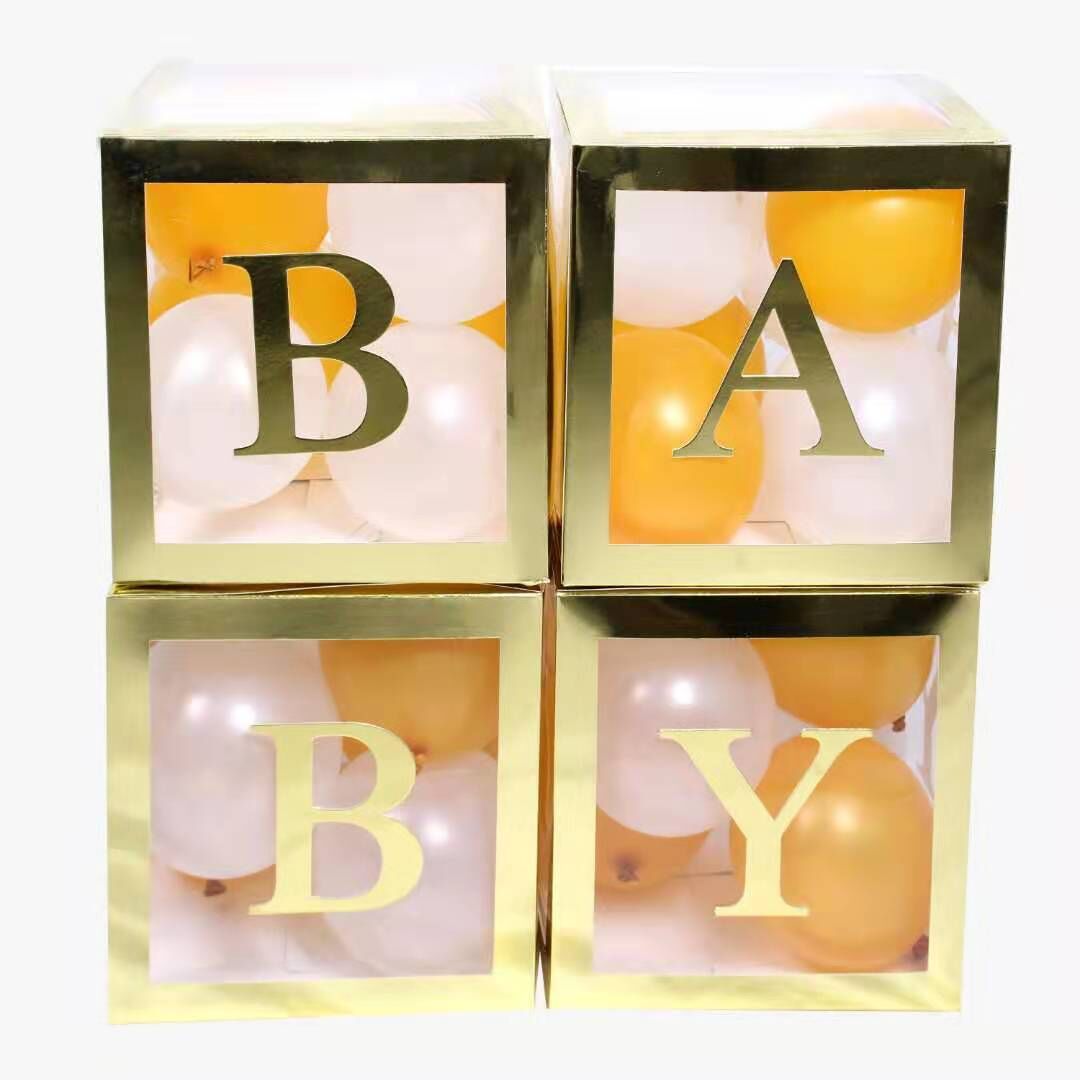 Clear Letter Balloon Boxes (4 pcs)