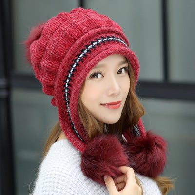 Pom-Pom Earflap Beanie