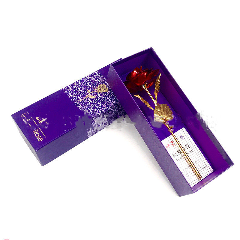 Gold-Foil Rose with Light-Up Stand