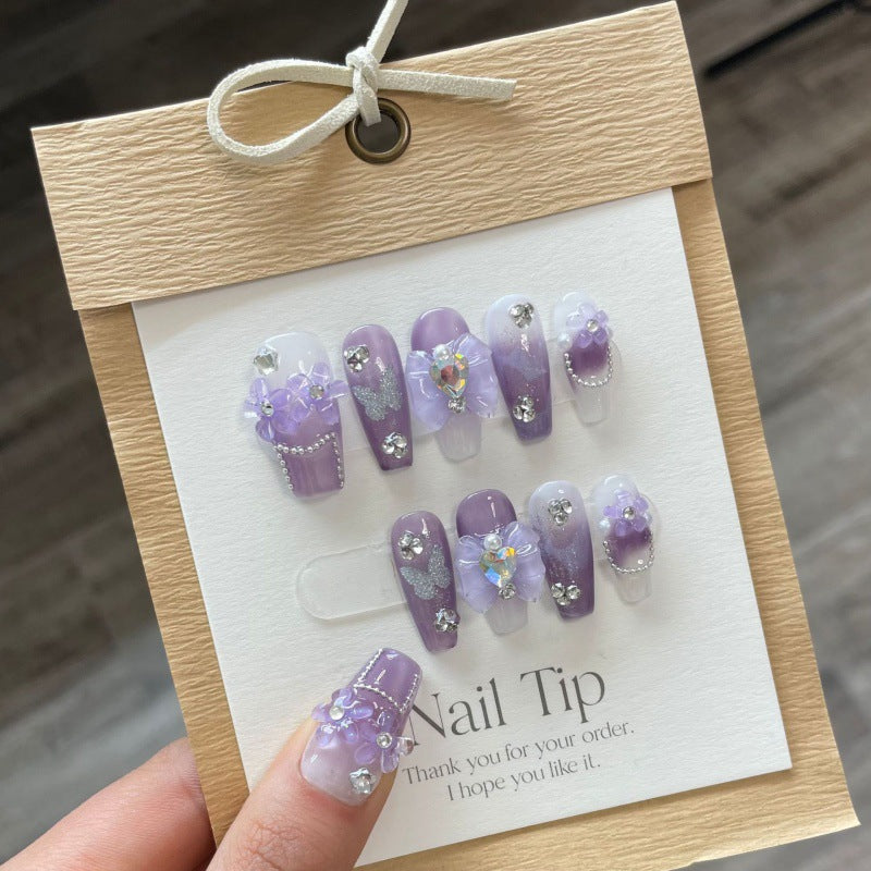 Handmade Press-On Nails – Iris Butterfly