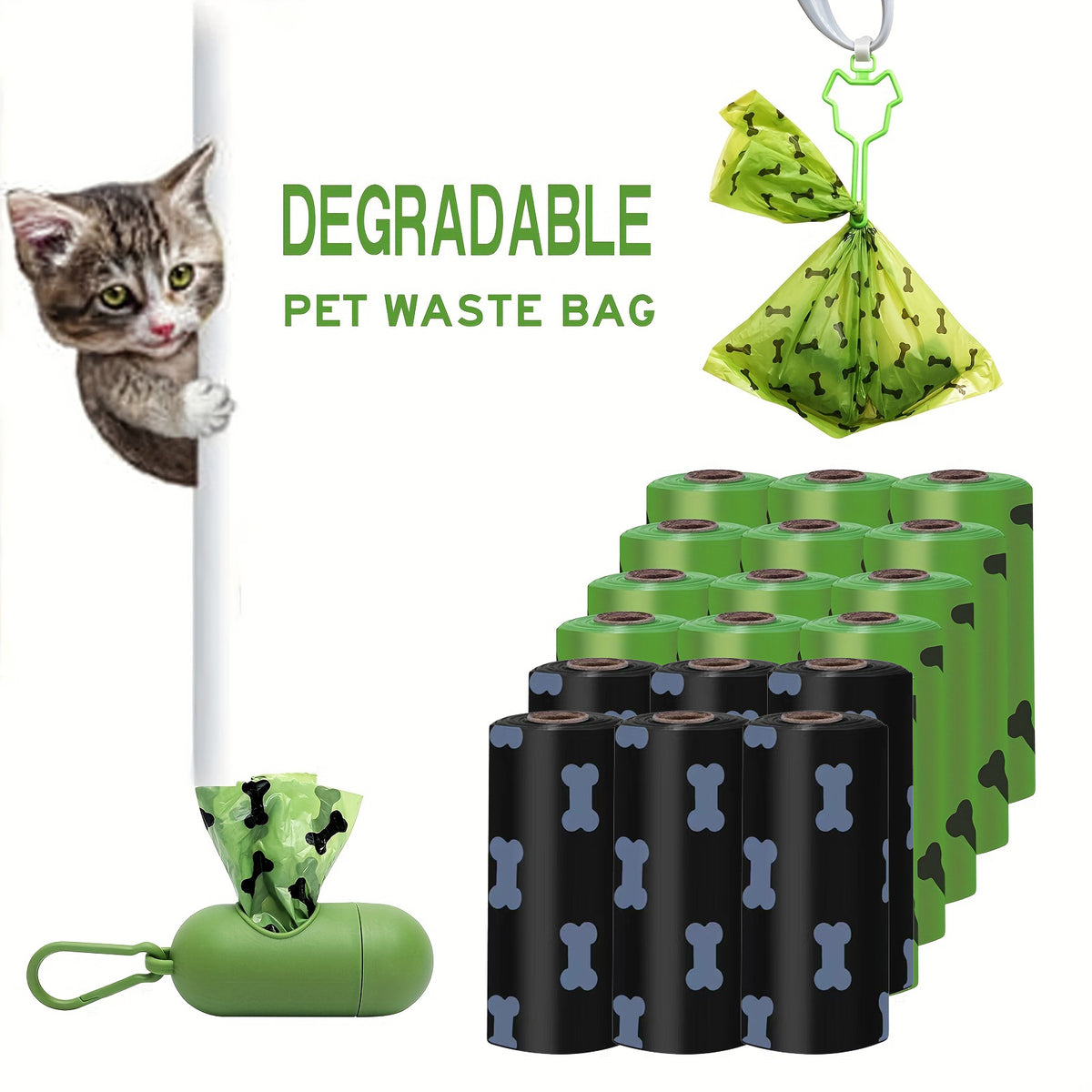 Dog Waste Bags with Dispenser
