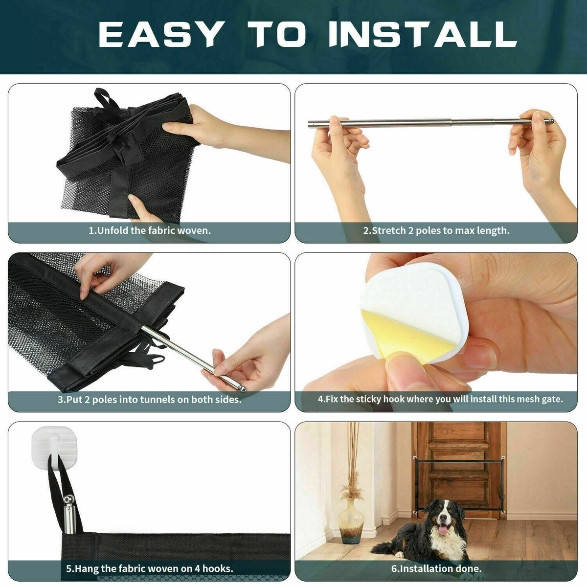 Portable Mesh Pet Safety Gate