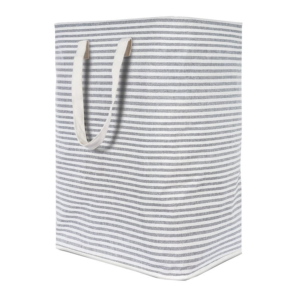 Foldable Striped Laundry Basket