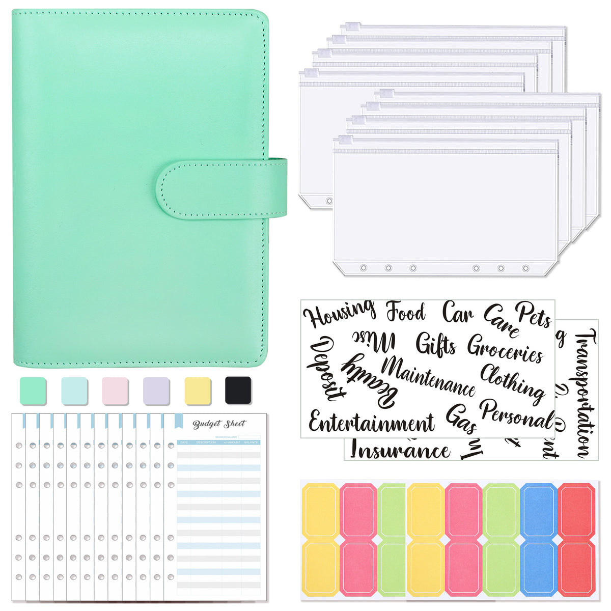 A6 Budget Binder with Cash Envelopes