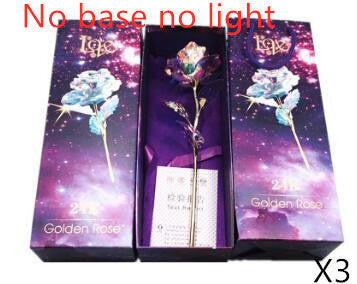 Gold-Foil Rose with Light-Up Stand