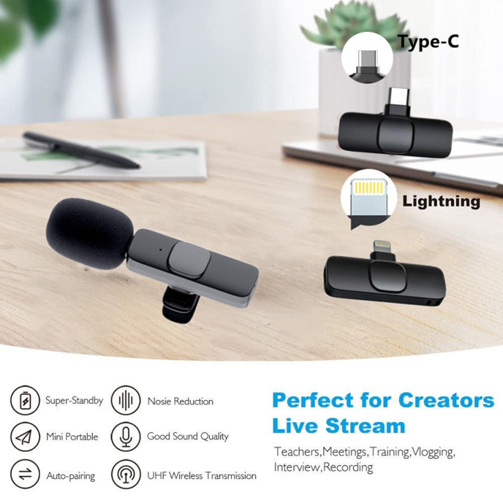 Wireless Lavalier Microphone for iPhone & Android
