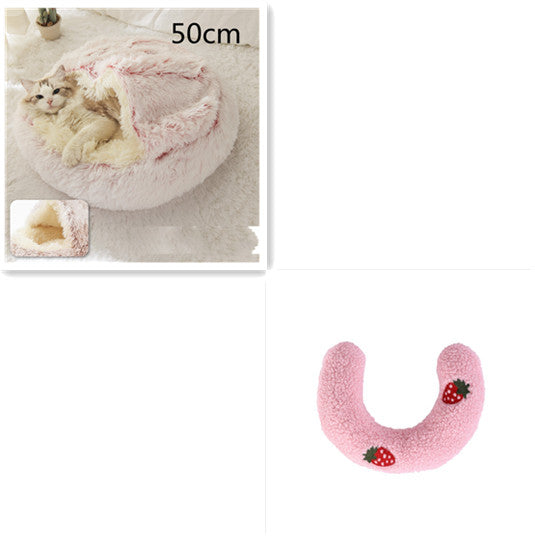 2-in-1 Plush Pet Bed & Cave