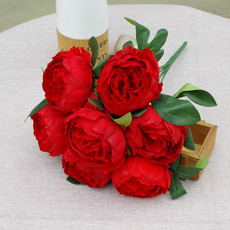 7-Head Silk Peony Stem